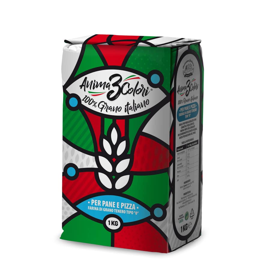 ANIMA-3COLORI-Farina-pane-pizza-1kg Anima 3Colori 100% Italian wheat flour for bread and pizza 1kg